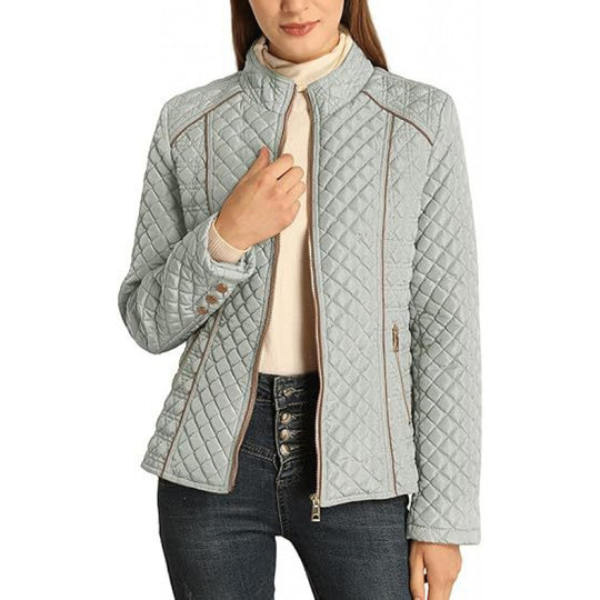 Damen gesteppte Freizeitjacke mit hohem Kragen EB