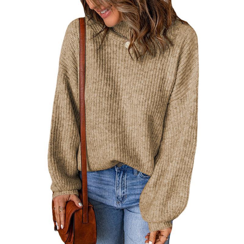 Damen Grobstrickpullover mit lässigem Schnitt und weiten Ärmeln EB