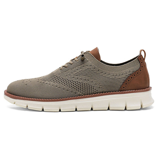 Herren nan gestrickter Business-Casual Schnürer mit Wingtip-Zierlochung und flexibler EVA-Sohle EB