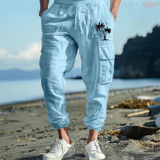Herren Cargohose mit seitlichen Taschen und verstellbarem Bund EB