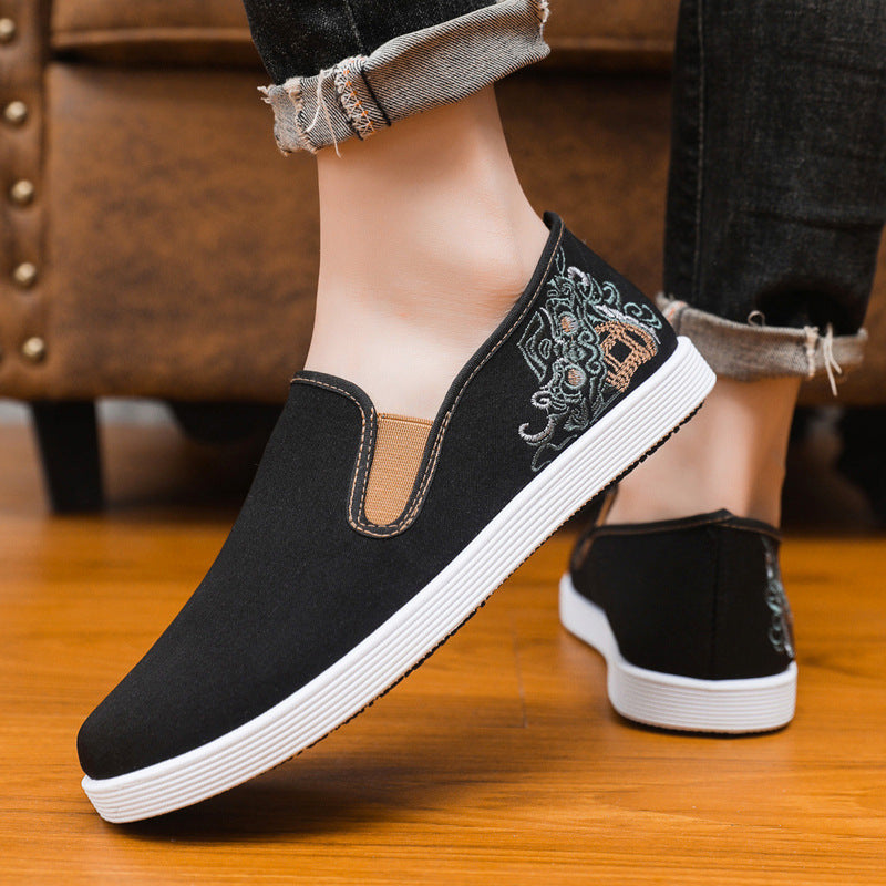 Damen modische Stoffslipper mit elegantem Stickmuster EB