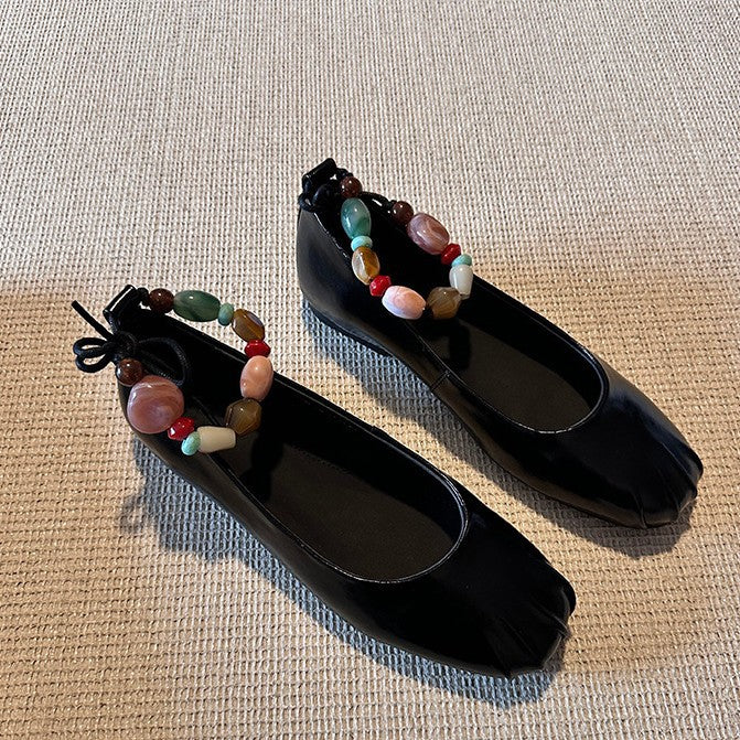Damen Ballerina-Schuhe mit verspieltem Riemendetail und bequemer Sohle EB
