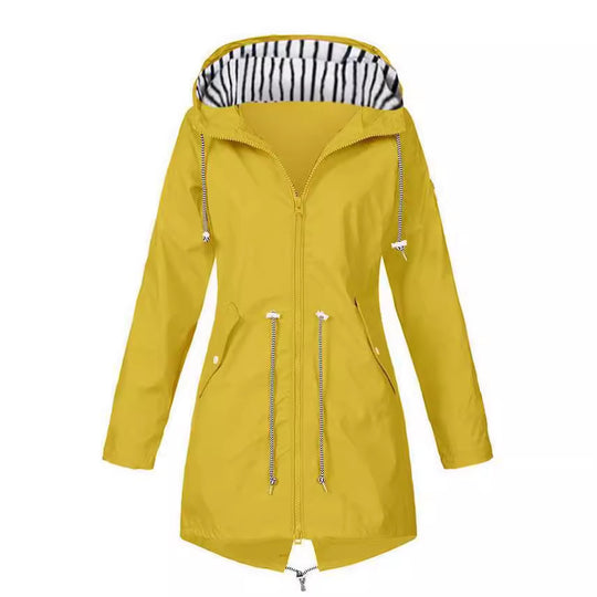 Damen nan taillierte Parka-Jacke mit Kapuze, Kordelzugbund und verdecktem Reißverschluss EB