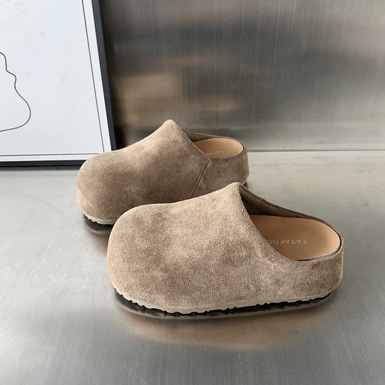 Damen modische Clogs aus weichem Wildleder mit ergonomischem Fußbett EB