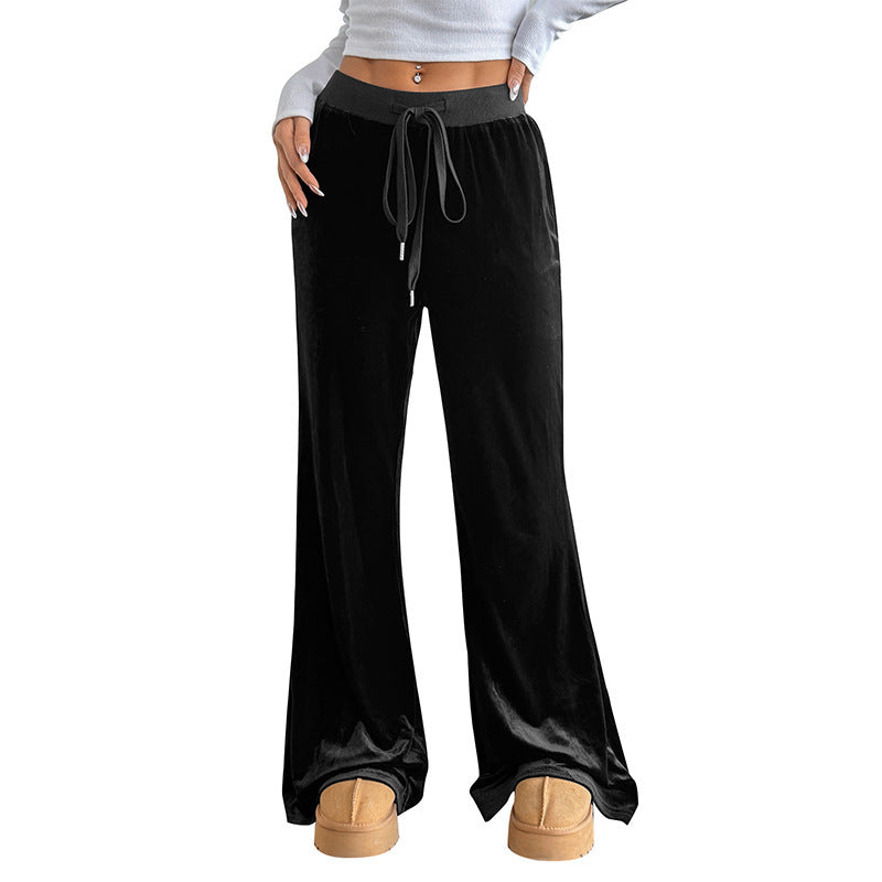 Damen bequem geschnittene Lounge-Hose aus weichem Samt EB