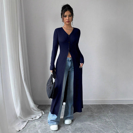 Damen Langarm-Knöpfen Cardigan EB