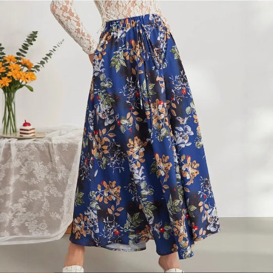 Damen Maxi-Rock im floralen Design mit elastischem Bund EB