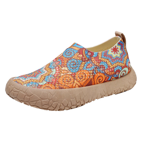 Damen Komfortable Slip-On Freizeitschuhe mit floralem Muster EB