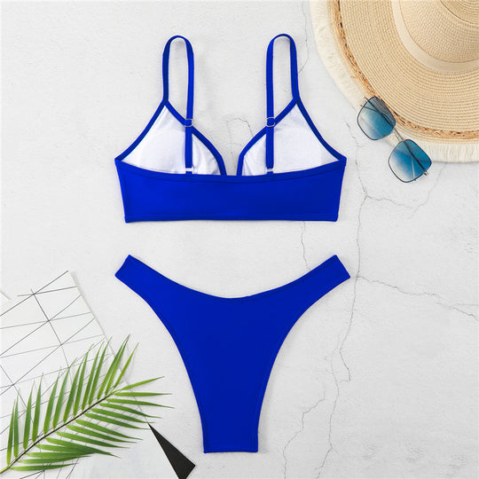 Damen Triangelbikini mit hoch geschnittenem Slip und verstellbaren Trägern EB