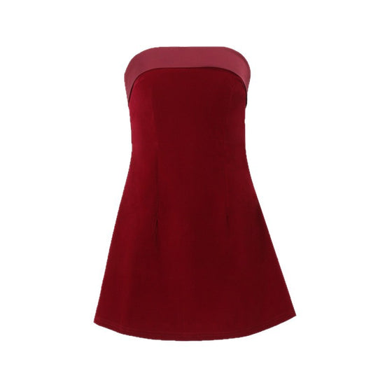 Damen Bandeau Minikleid mit Faltenwurf und elegantem Schnitt EB