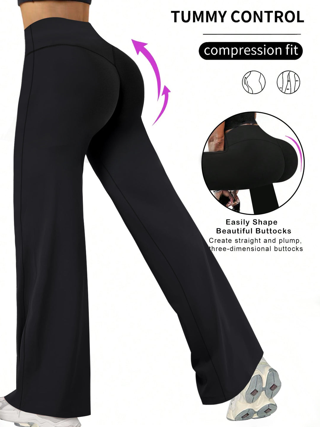 Damen Kompressionshose mit hoher Taille und Tummy Control EB