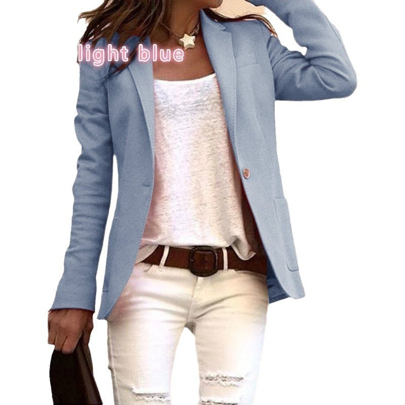 Damen taillierter Blazer mit elegantem Revers EB