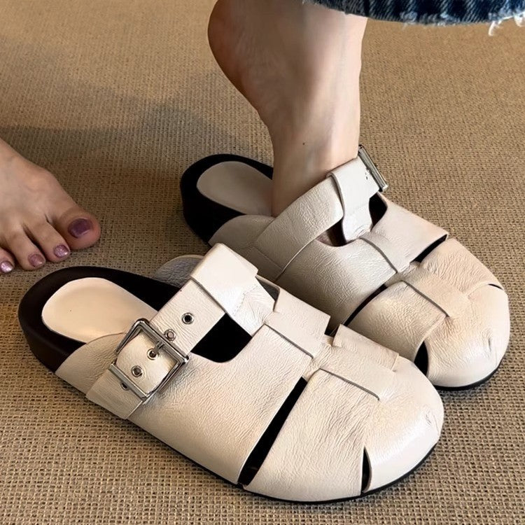 Damen Komfortable Clogs mit modischem Schnallenverschluss EB