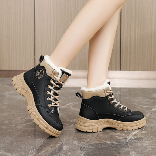 Damen warme Winterstiefel mit flauschigem Innenfutter und rutschfester Sohle EB