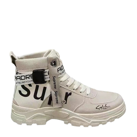 Damen Trendige High-Top Sneakers mit verstellbarem Knöchelriemen EB