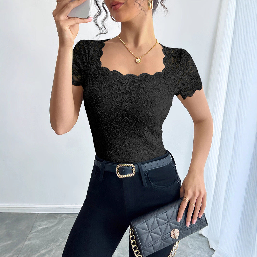 Damen Spitzenbody mit eleganten Abschluss EB