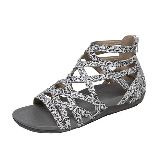 Damen Komfortable Riemensandalen mit geflochtenem Riemendesign EB