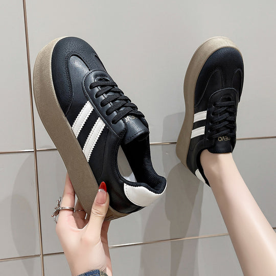 Damen Plattform Sneakers mit modischem Obermaterial und verstärkter Dämpfung EB