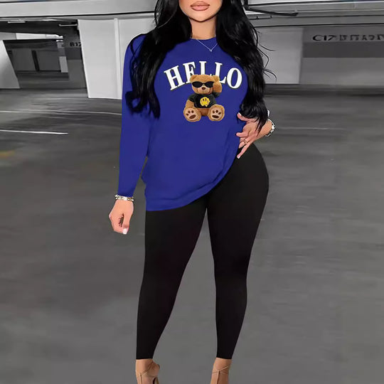 Damen Lässiges Sweatshirt mit originellem Bärenmotiv EB