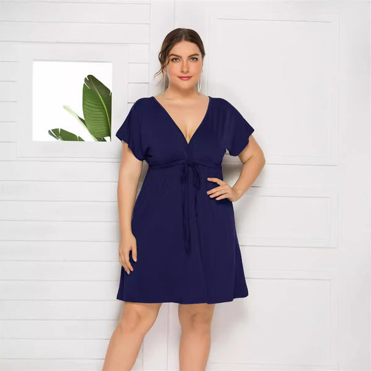 Damen Freizeitkleid mit modischem Wickeldetail EB