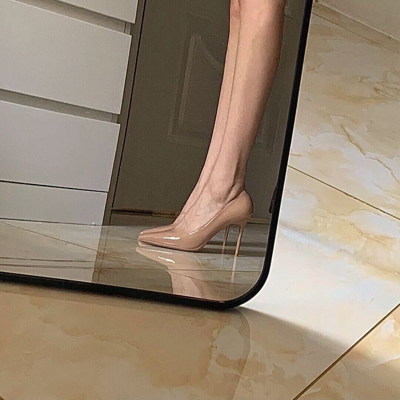 Damen spitze High Heel Pumps mit glänzender Oberfläche EB