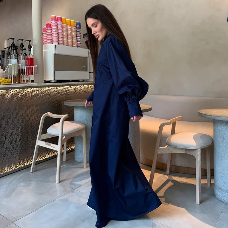 Damen Oversize-Hemdblusenkleid EB