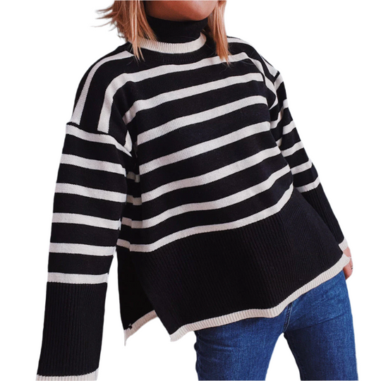 EB | Gestreifter Strickpullover für Herbst & Winter
