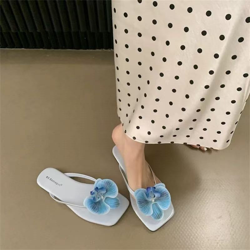 Damen Flip-Flops mit floralem Applikationsdesign EB