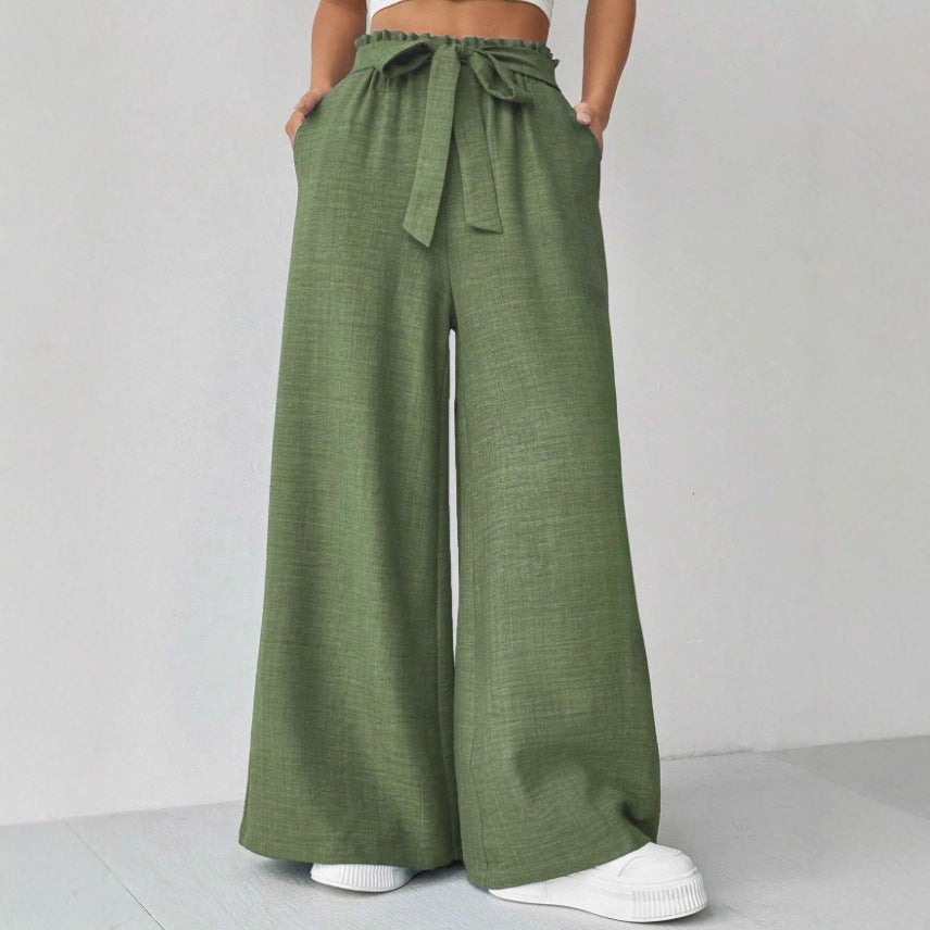 Damen Weit geschnittene Hosen mit verstellbarem Bund EB
