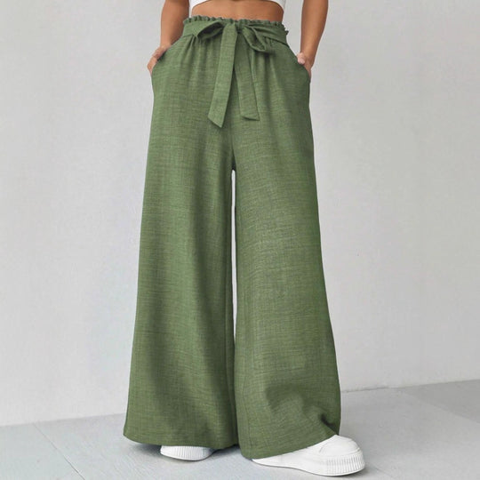 Damen Weit geschnittene Hosen mit verstellbarem Bund EB