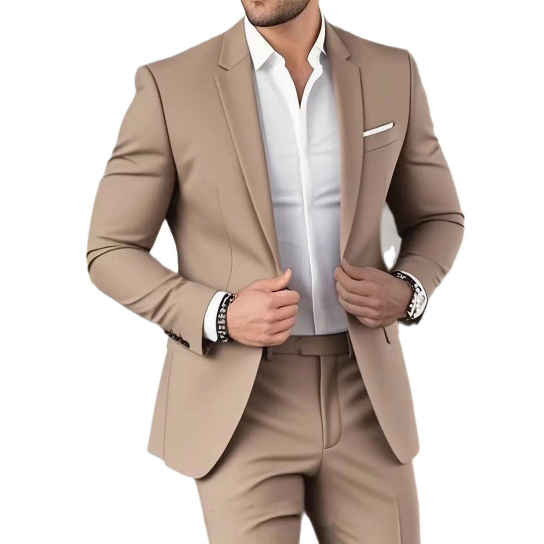 Herren nan schlanker Modern-Fit Anzug mit schmalem Revers und körpernaher Silhouette EB