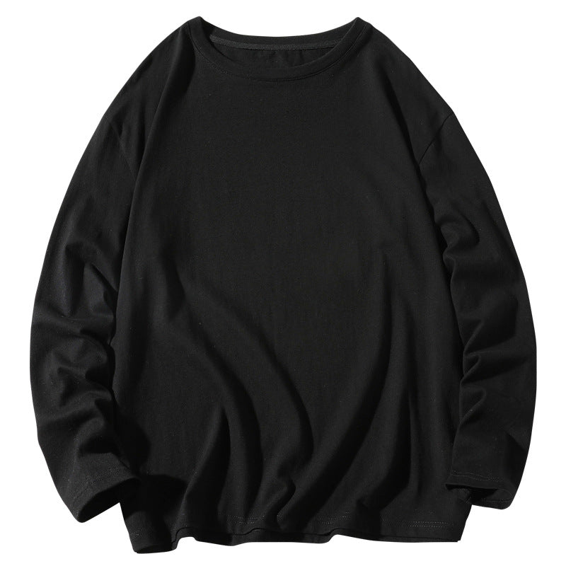 Herren nan lässiges Baumwoll-Basic-Langarmshirt mit Rundhals, Relaxed Fit und verstärkter Saumverarbeitung EB