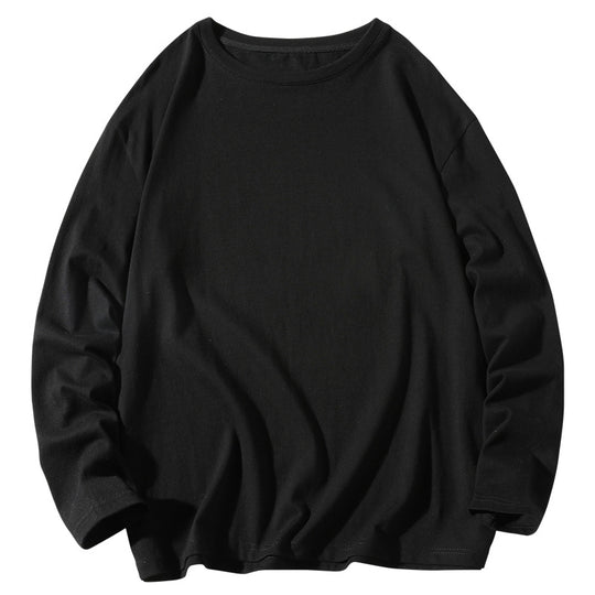 Herren nan lässiges Baumwoll-Basic-Langarmshirt mit Rundhals, Relaxed Fit und verstärkter Saumverarbeitung EB
