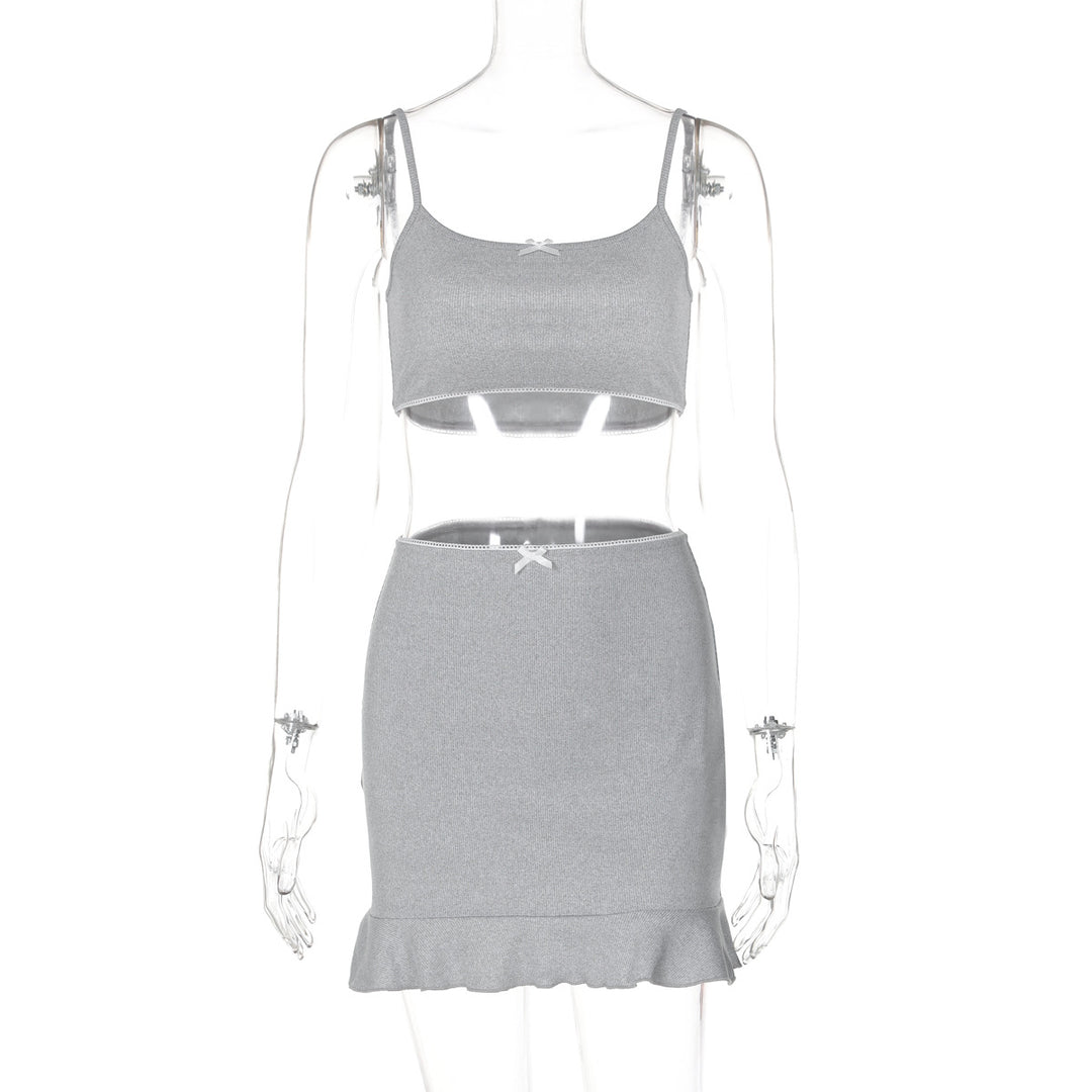 Damen Zweiteiliges Set mit Rüschendetails EB