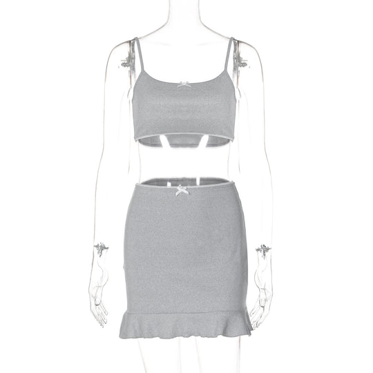 Damen Zweiteiliges Set mit Rüschendetails EB