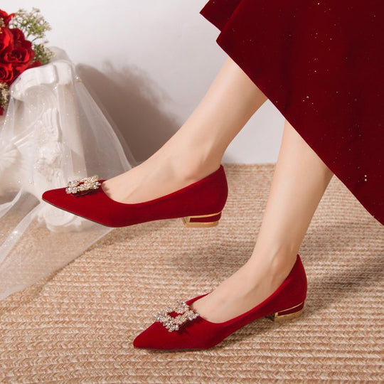 Damen elegante Spitzenpumps mit Kristallverzierung EB