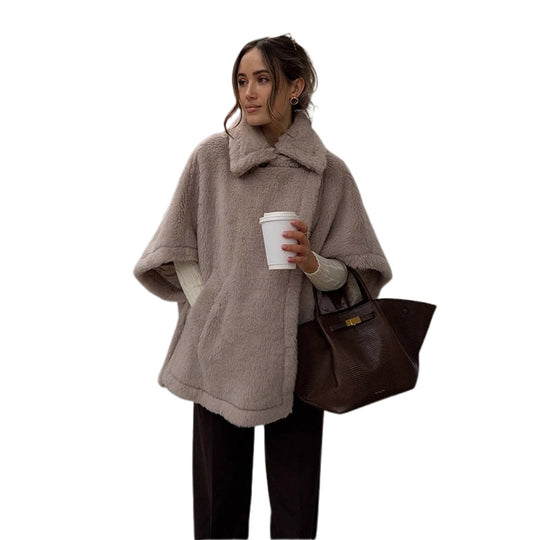 Damen Flauschiger Poncho EB