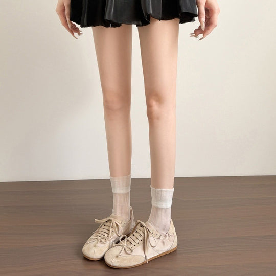 Damen modische Sneakers im Vintage-Look mit atmungsaktiver Oberflächenstruktur EB