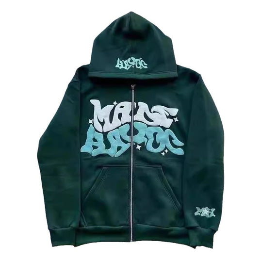 Damen sportliche Kapuzenjacke im urbanen Graffiti-Stil EB