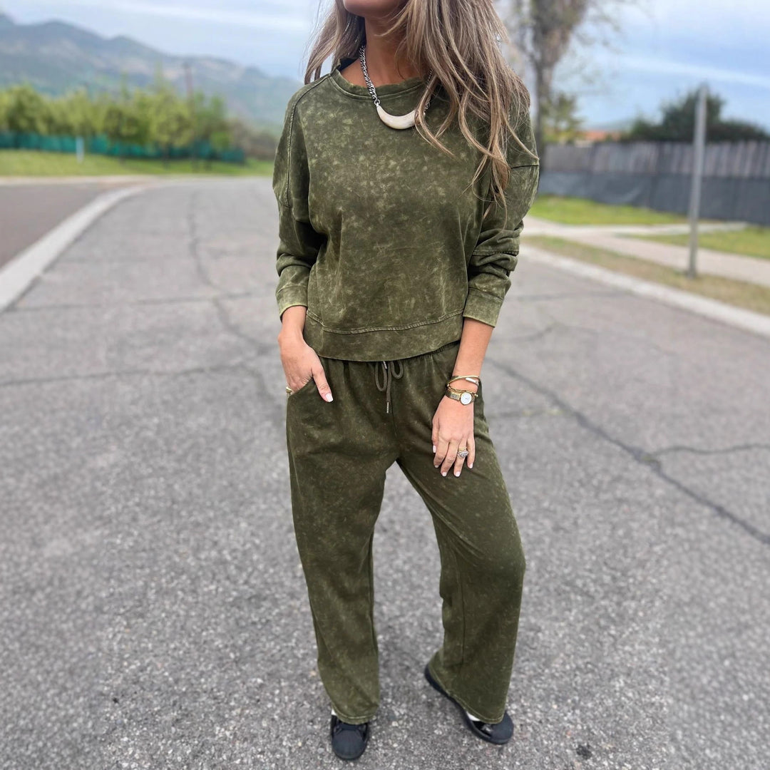 Damen Lässiger Sweatanzug im Vintage-Look EB