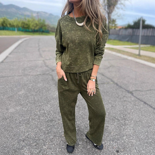 Damen Lässiger Sweatanzug im Vintage-Look EB