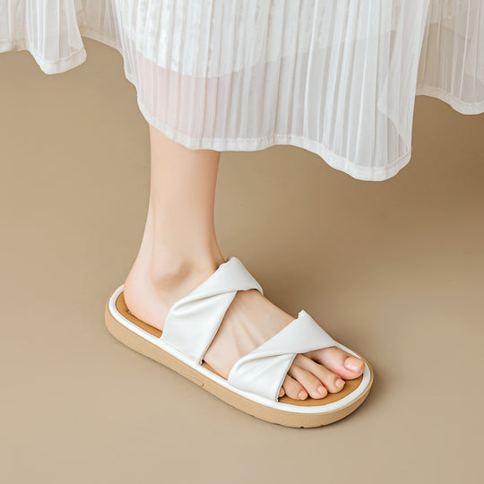 Damen Flip-Flops mit elegantem Schleifen-Design und gepolsterter Sohle EB