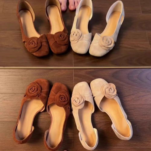Damen Slingpumps mit eleganter Blumenapplikation und bequemer Sohle EB