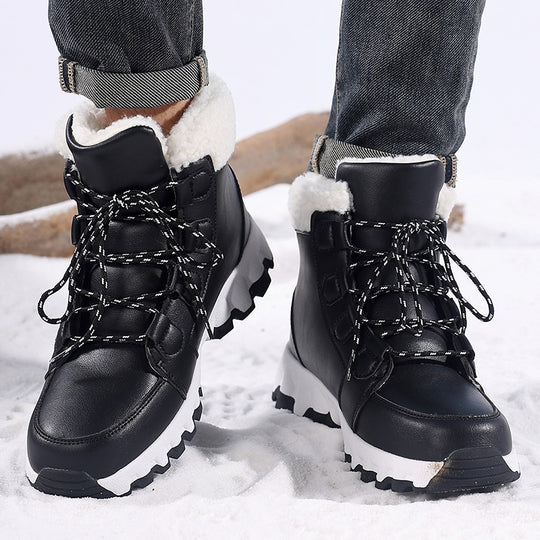 Damen Hohe Winterstiefel mit rutschfester Sohle und kuscheligem Futter EB