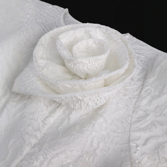 Damen festliches Kleid mit kunstvollem Blumendekor und wunderschöner Drapierung EB