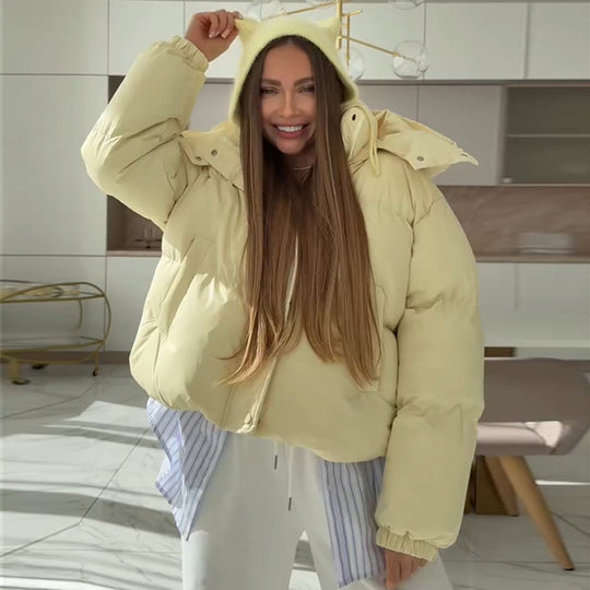 Damen wärmedämmende Steppjacke mit Kapuze EB