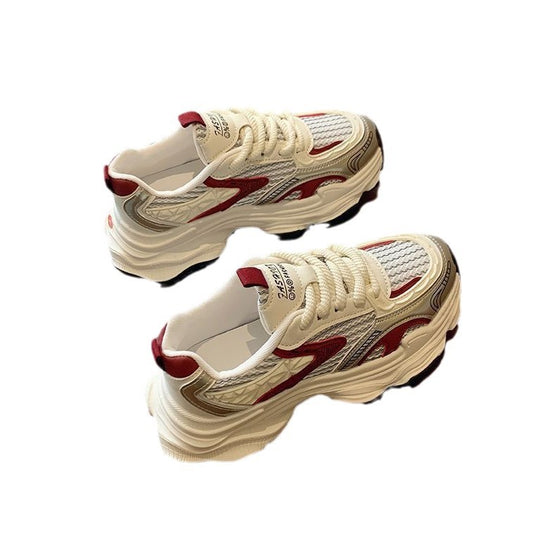 Damen Sportliche Chunky Sneakers mit atmungsaktiver Netzstruktur und dämpfender Sohle EB