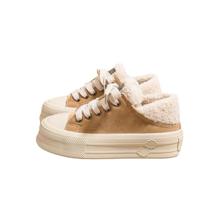 Damen warme Sneaker mit hohem Kragen und kuscheligem Innenfutter EB