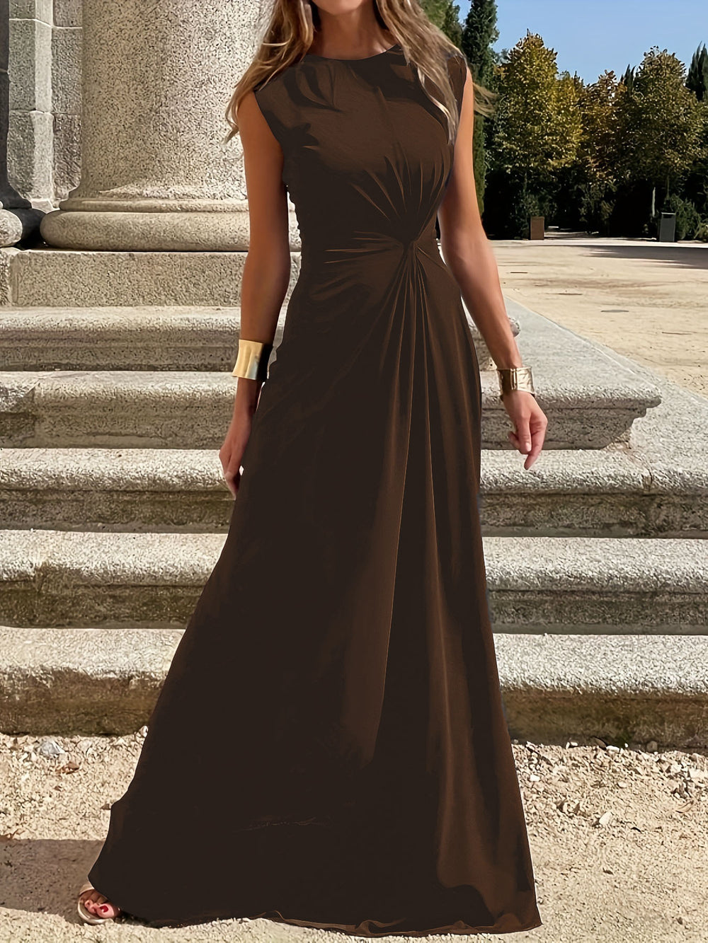 Damen Maxikleid mit elegantem Wickeldesign und schmeichelndem Schnitt EB