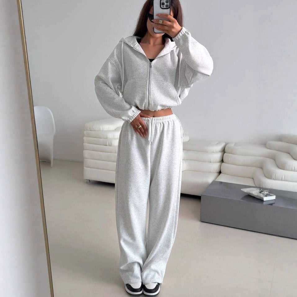 Damen lässige Kapuzenjacke mit hohem Kragen und Reißverschluss EB